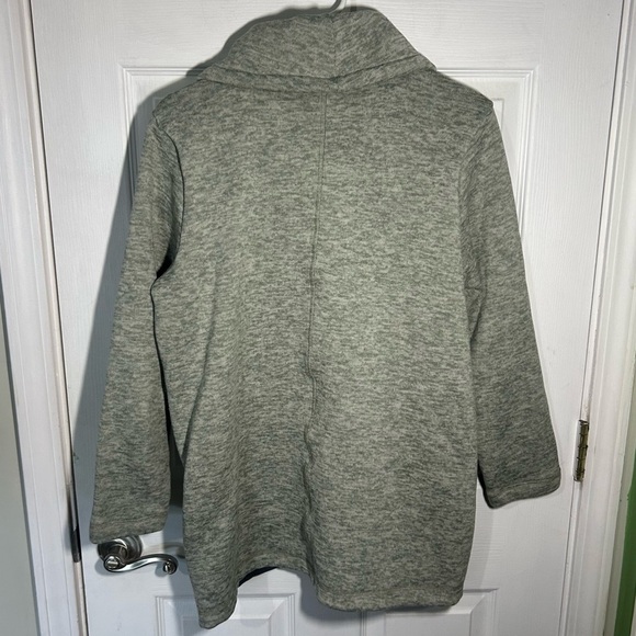 Lands End Heathered Green Cowl Neck Fleece Pullover Sweater Size X-Large 18 - Picture 5 of 10